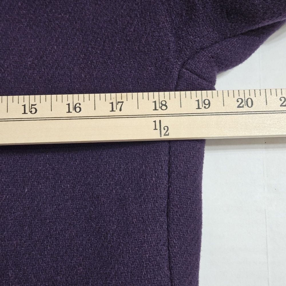 J Crew Cocoon Coat Italian Stadium Cloth Nello Gori Wool Purple Size 0 - Picture 9 of 12